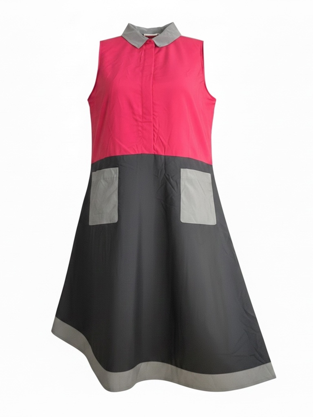 Lacoste Two-Tone Sleeveless Dress in Pink and Gray
